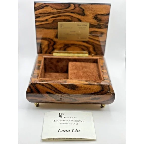 Lena Lui Ercolano Italy Wooden Music Box Presents Harmonic Duet by Lena Liu Decor